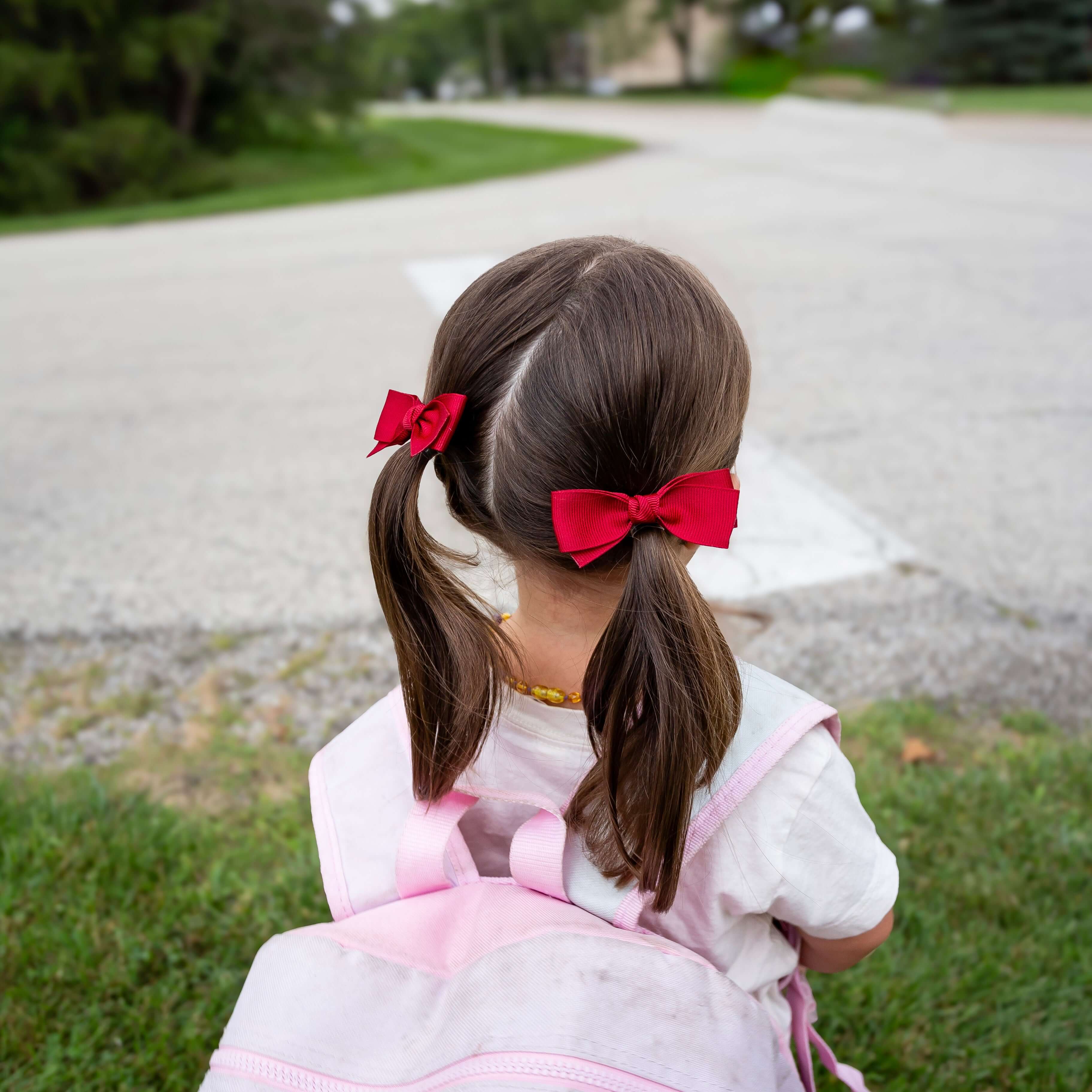 Kayla Grosgrain Pigtail Hair Bow Set | 3 Inch