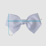 Kayla Grosgrain Bow in white, measuring 4 inches by 2.5 inches, perfect for girls' and toddlers' outfits.