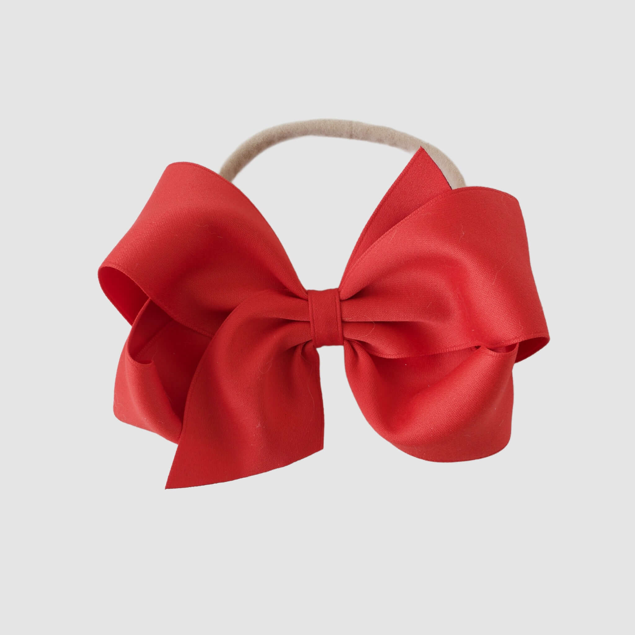 Sustainable recycled polyester matte satin bow headband for newborn to girls in red