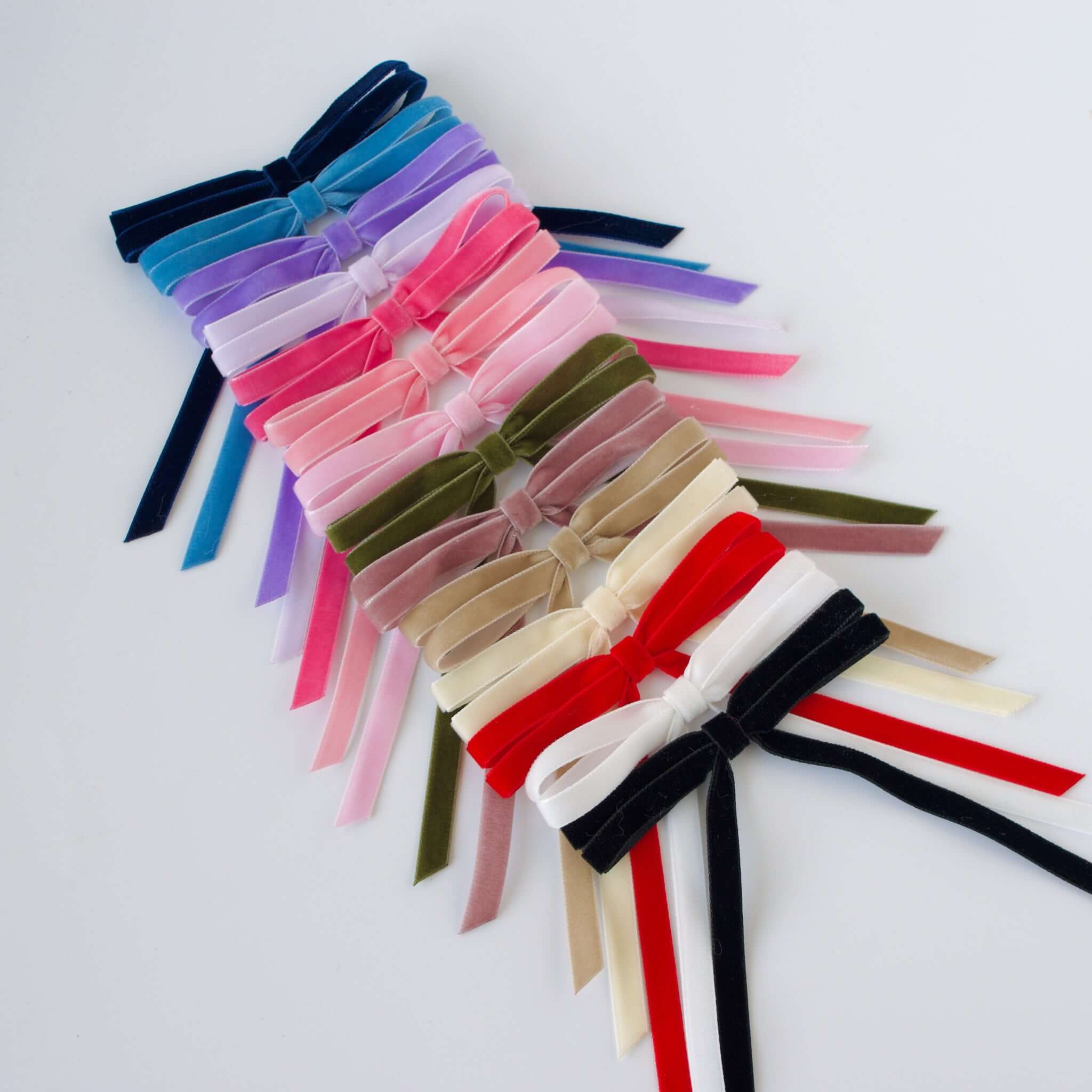 Everyday velvet mini Olivia bow in all 2025 colors.