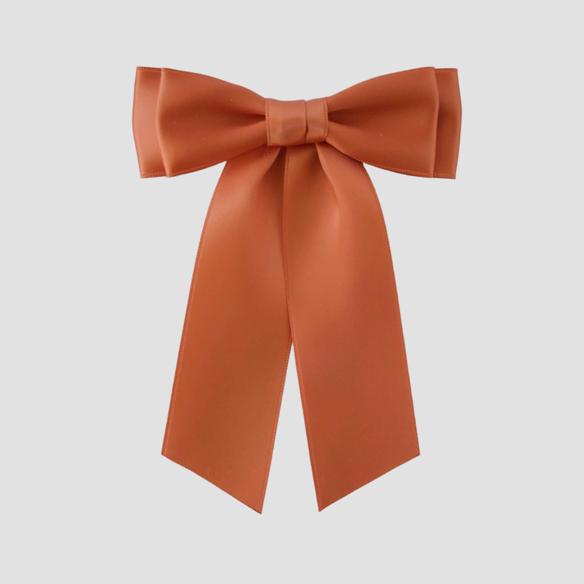 Mia Satin Hair Bow in Copper on a white background