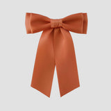 Mia Satin Hair Bow in Copper on a white background