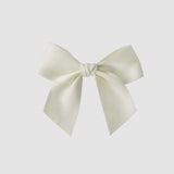 Ivory matte satin hair bow for girls