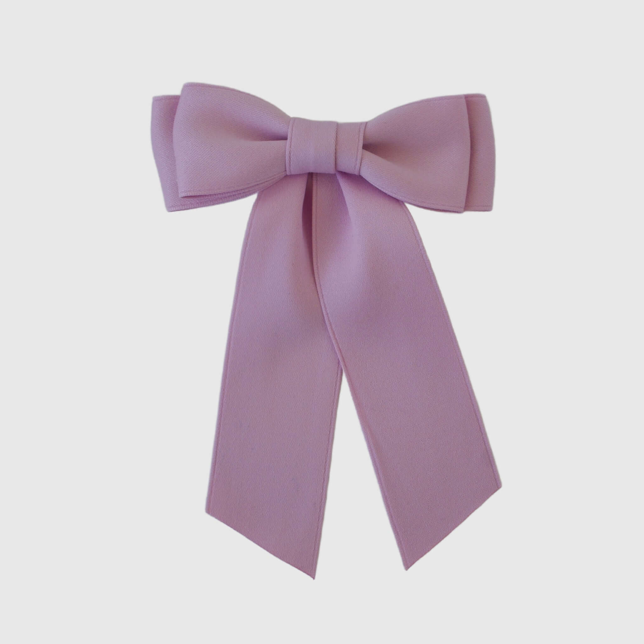 Mia Matte Satin Bow in soft pink, handmade from eco-friendly recycled satin ribbon, perfect for young girls and women.
