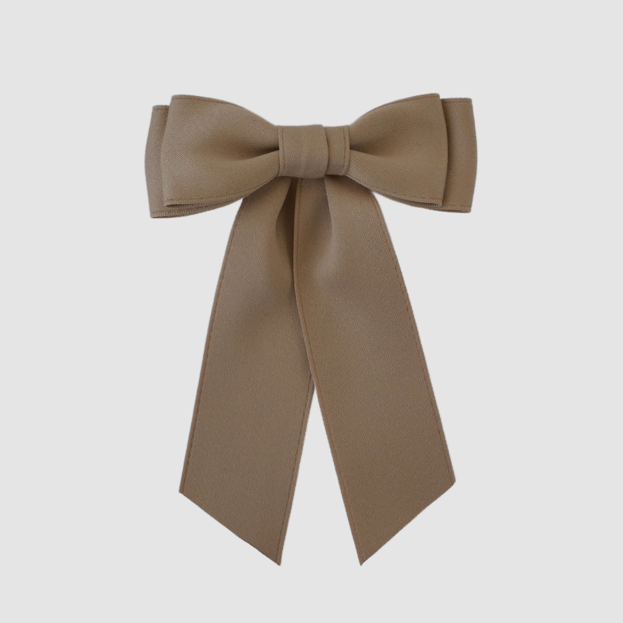 Mia Matte Satin Bow in neutral color, handmade with eco-friendly recycled satin ribbon, ideal for girls and women.
