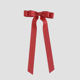 Red ribbon Bailee bow on a white background