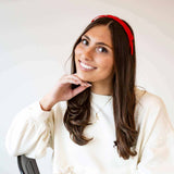 Riley Red Velvet Bow Headband