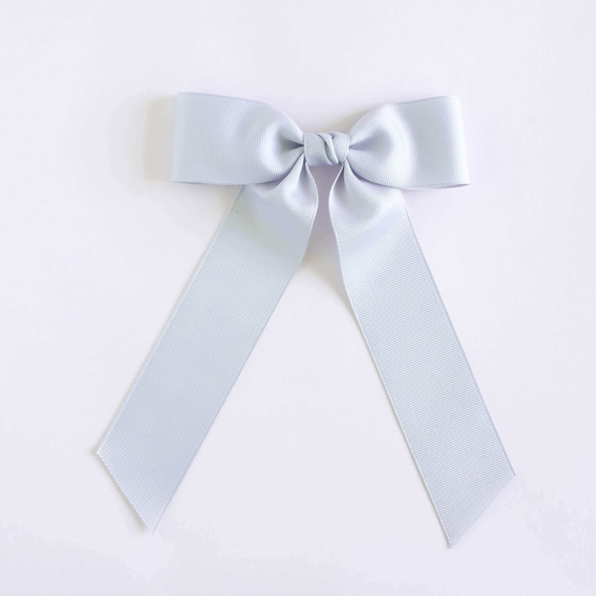 Silver grey grosgrain Zoe petite bow