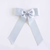 Silver grey grosgrain Zoe petite bow