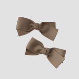 Taupe grosgrain Kayla pigtail set