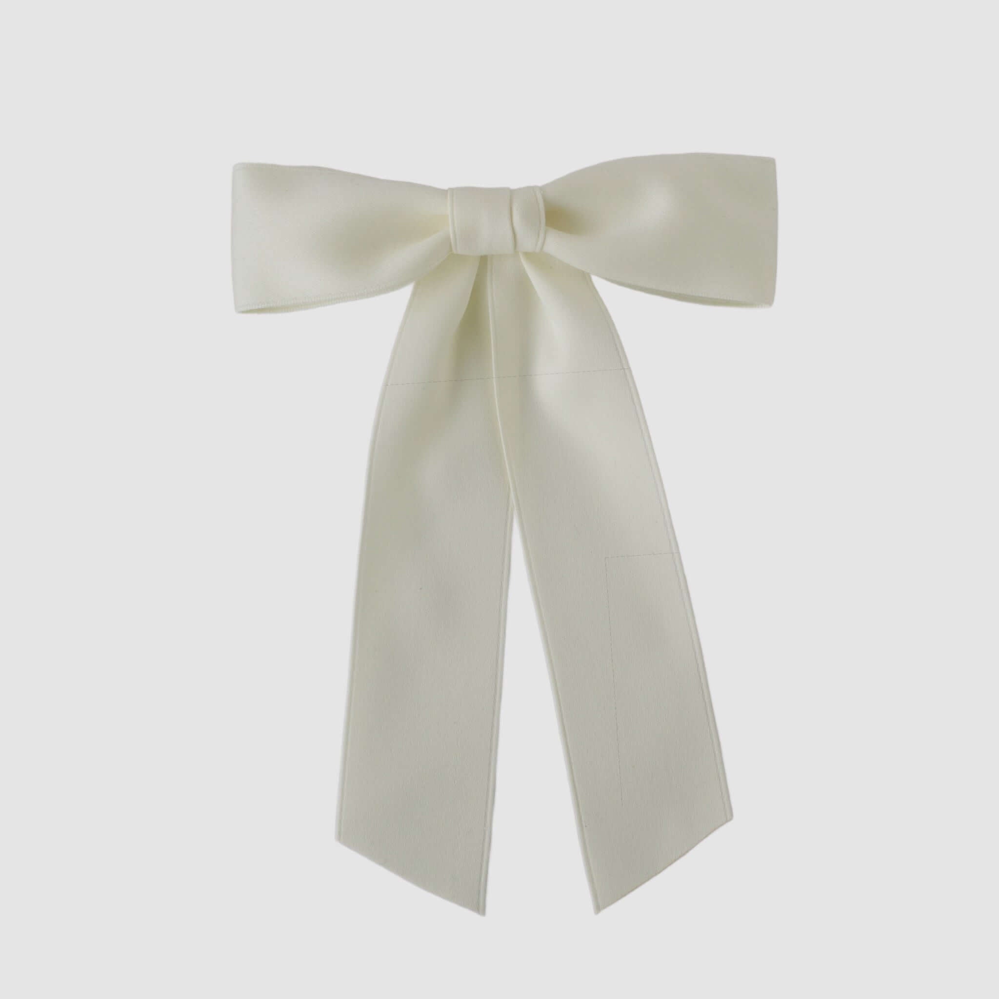 Sustainable recycled matte satin ribbon hair bow for women and girls, elegant and versatile accessory.