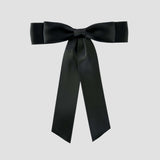 Grace satin bow in black