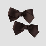 Brown grosgrain Kayla pigtail sets
