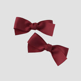 Cranberry red grosgrain Kayla pigtail set