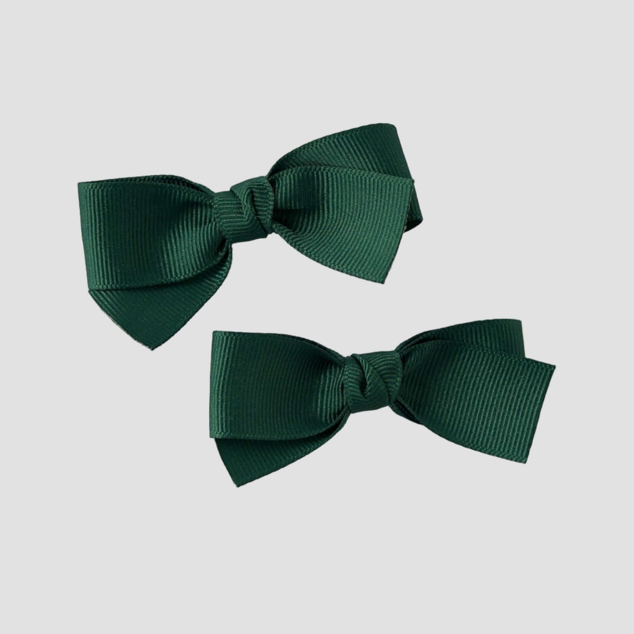 Forest green grosgrain Kayla pigtail set