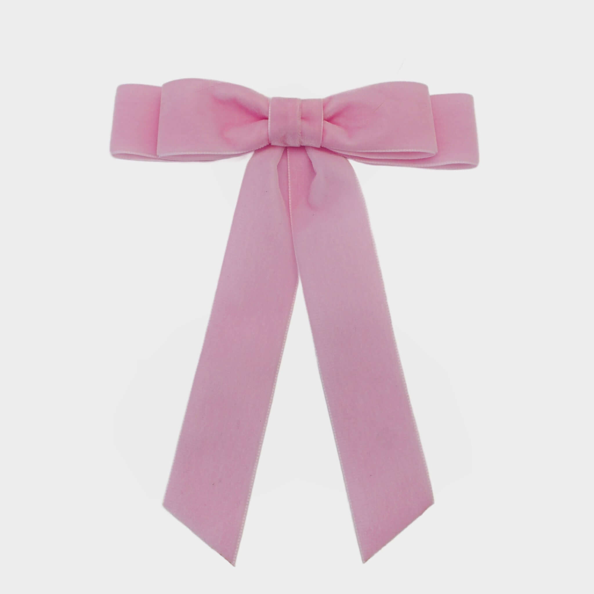 Chic hair accessories 2025. Light pink velvet hair clip bow for all ages.
