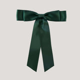Grace satin bow in hunter green