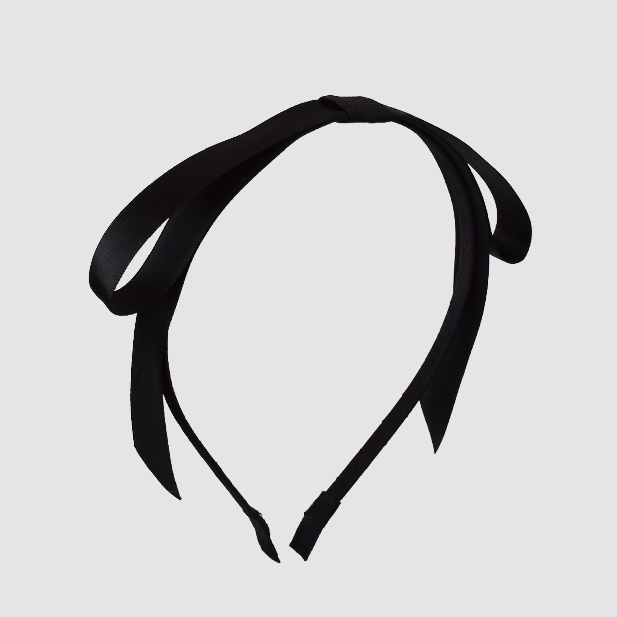 Riley Satin Headband for Women | Long Tail Bow Headband