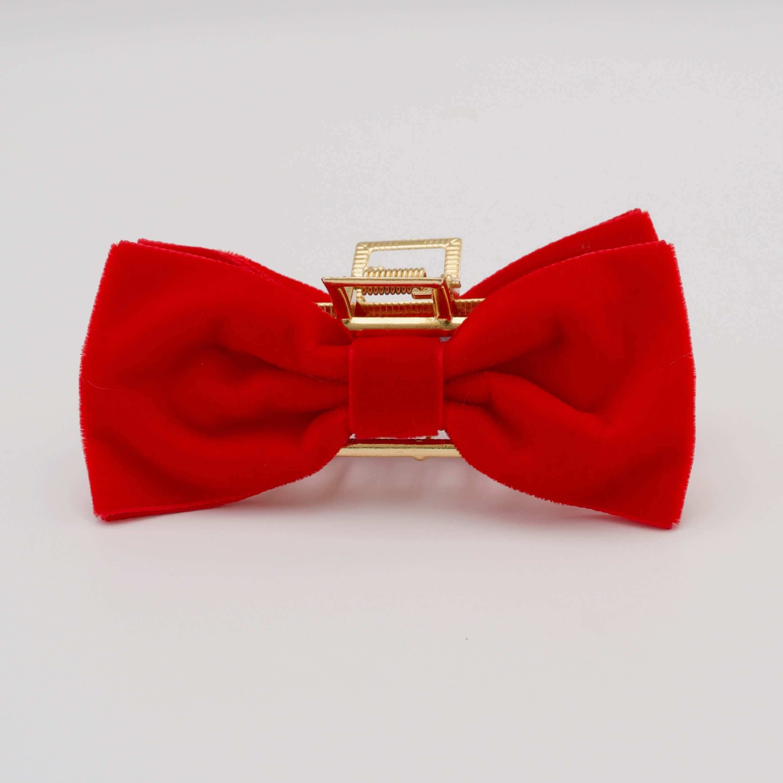 Velvet Bow Claw Clip