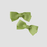 Lemongrass green 3 inch grosgrain pigtail set