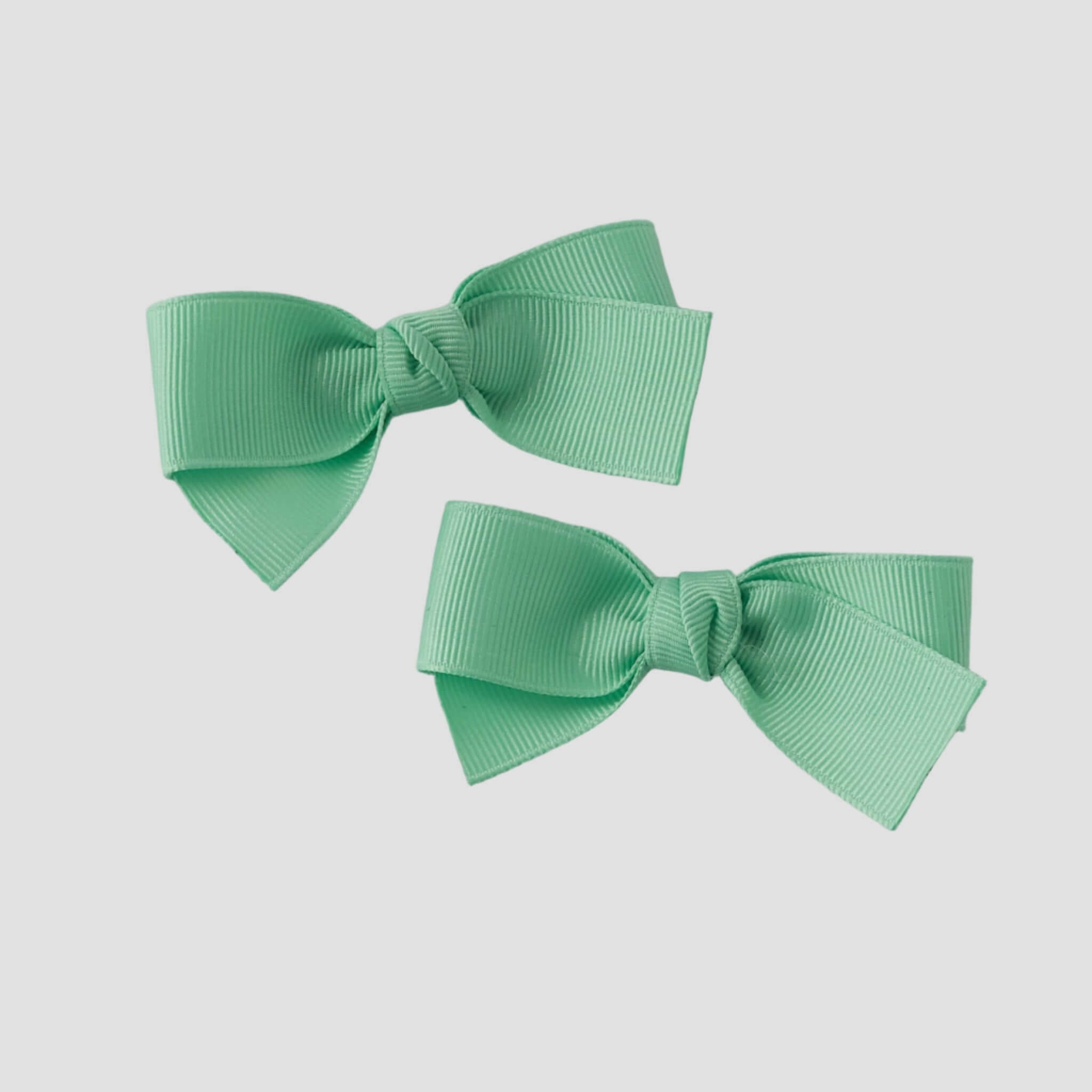 Mint green 3 inch bow pigtails set