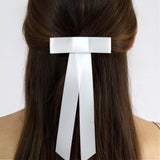 White Zoe Mini Satin Bow