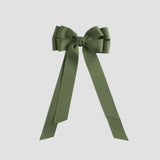 Moss green bow on a white background