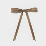 Taupe velvet hair clip bow. Elegant bows for business women.