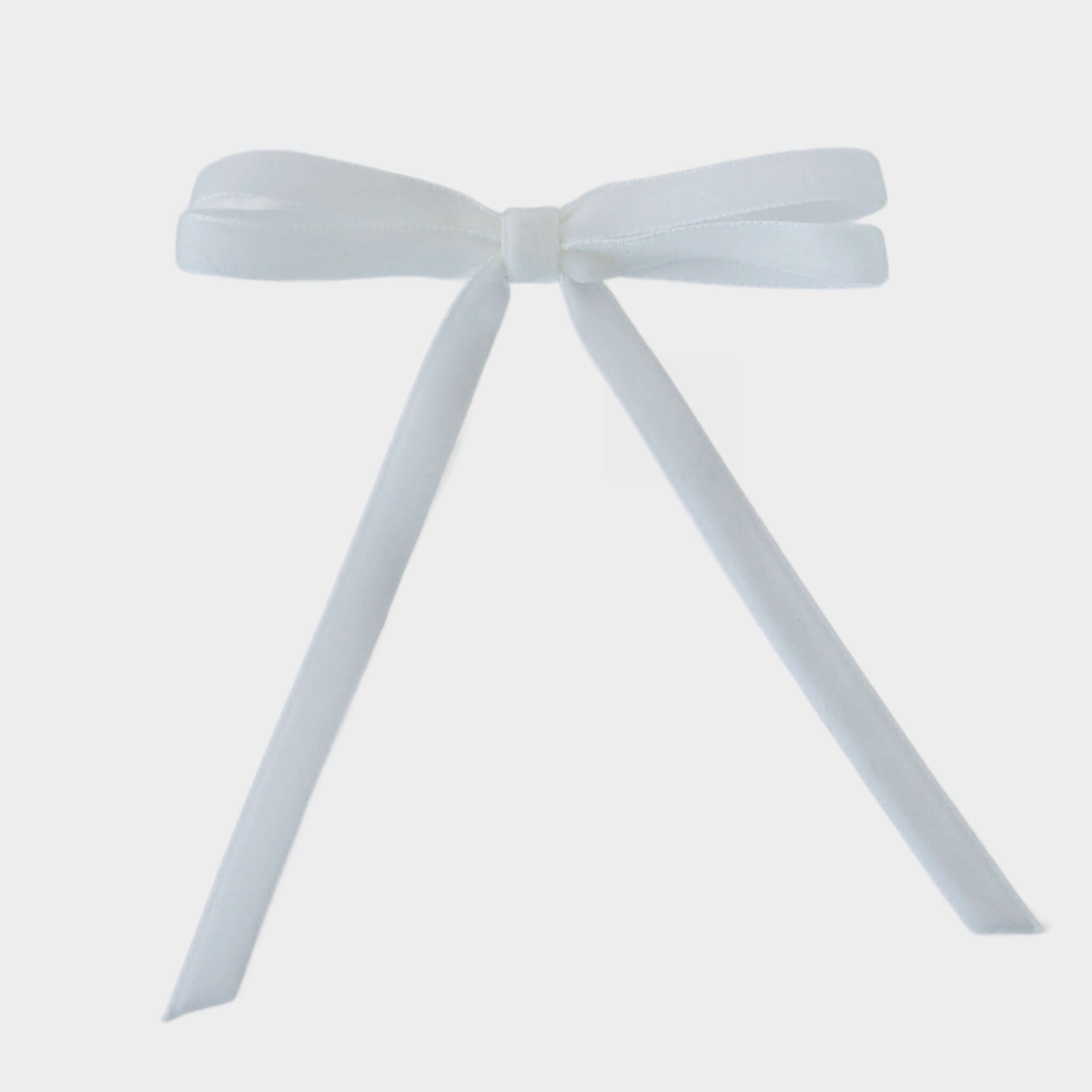 White velvet hair clip bow for brides.