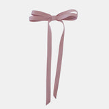 Handcrafted Olivia Matte Satin Bow in blush pink, made with sustainable recycled matte satin ribbon.