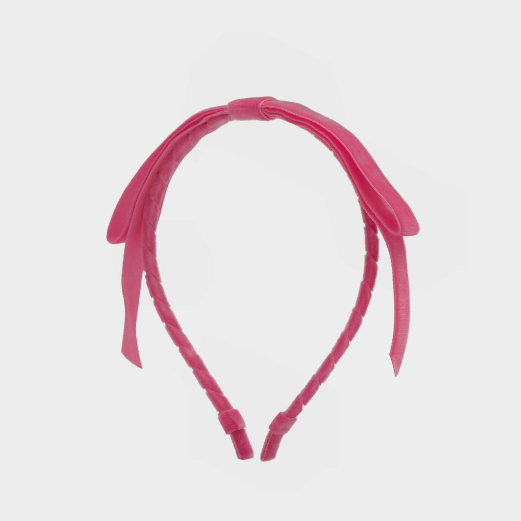 Riley Velvet Bow Headband | Shocking Pink