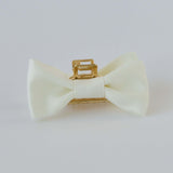 Hair accessories for brides. Minimalist hair bow clip.