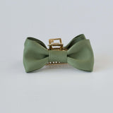 Olive green Bohemian bow claw clip for fashion forward girls.