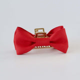 Trending red satin bow claw clip for prom, weddings and everyday wear.
