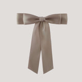 Grace satin bow in taupe brown
