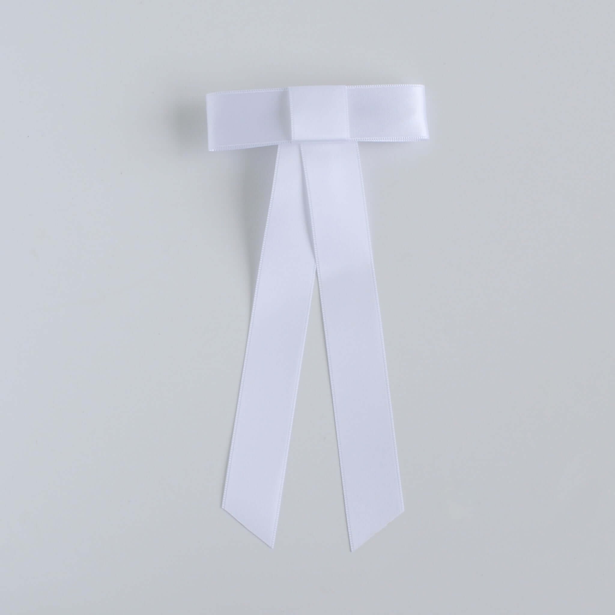White Zoe Mini Satin Bow
