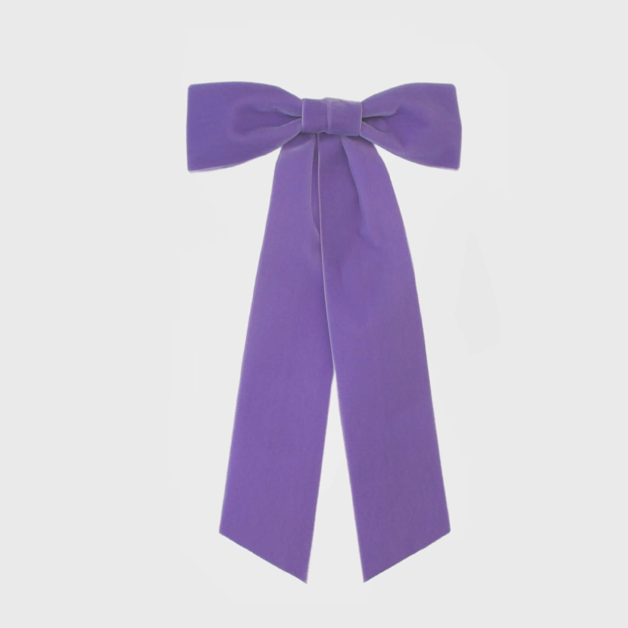 Velvet ribbon bow in lavender | designer hair accessories