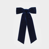 navy velvet hair bow | Statement hair accessories for women