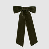 olive green velvet bow | wedding hair accessories