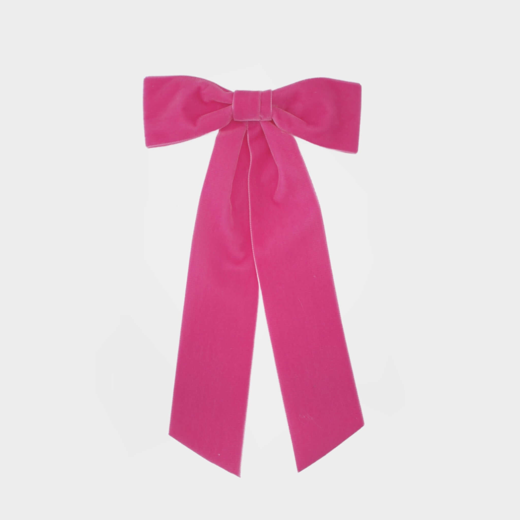 Shocking Pink Velvet Ribbon Bow | everyday hair accessories