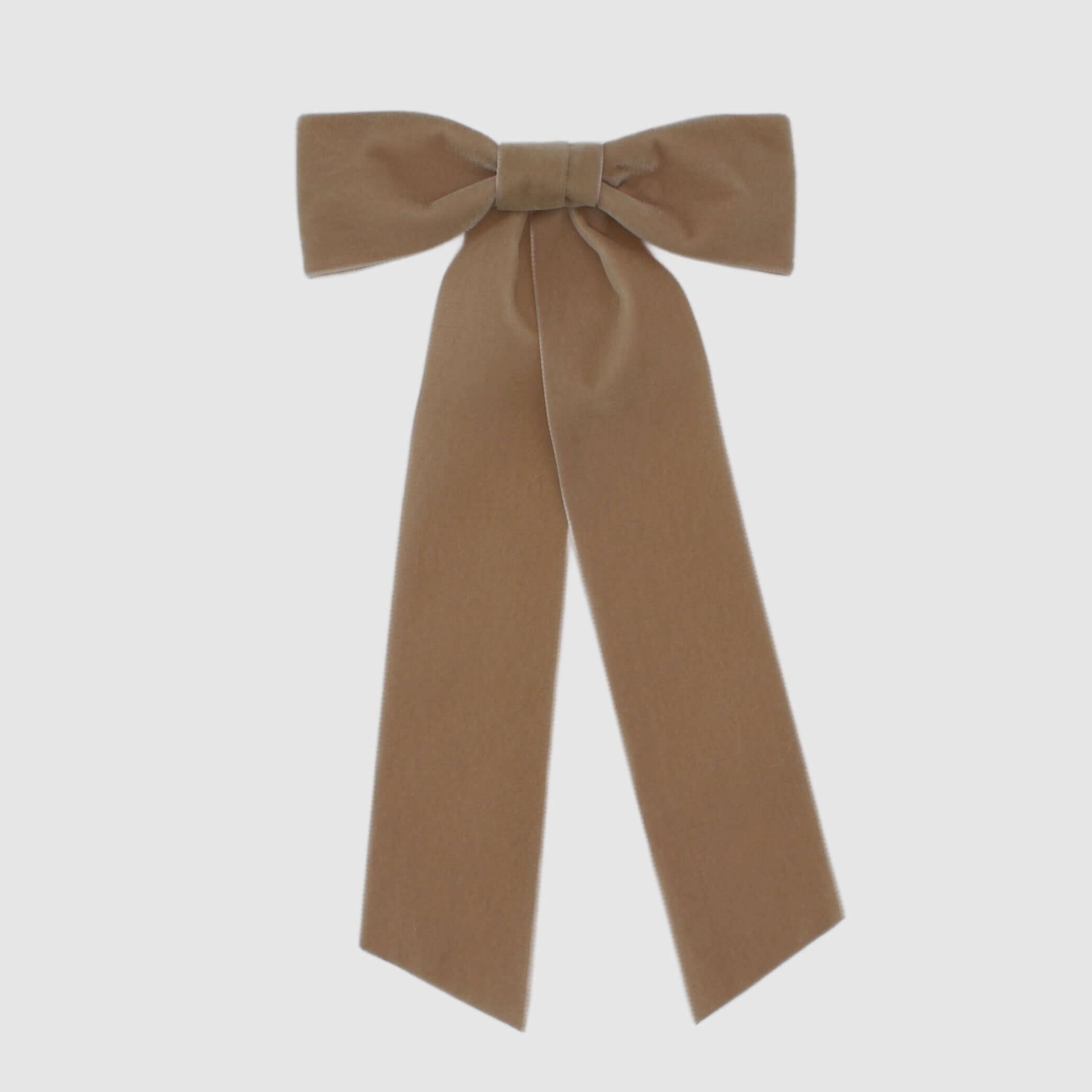 taupe velvet ribbon hair bow | Handmade in the USA
