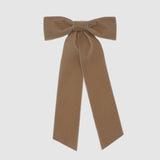 taupe velvet ribbon hair bow | Handmade in the USA