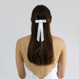 White Zoe Mini Satin Bow