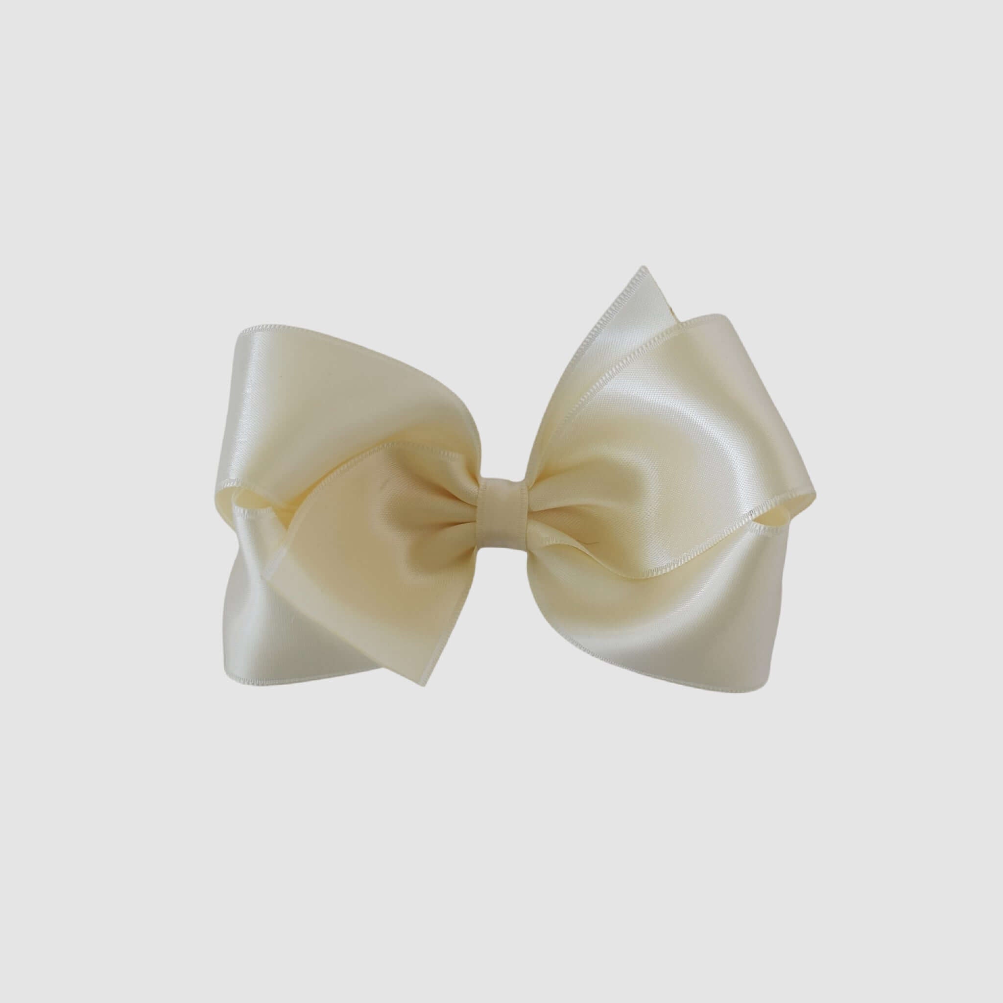 Ivory 4 inch Satin Penelope Bow Clip | Headband