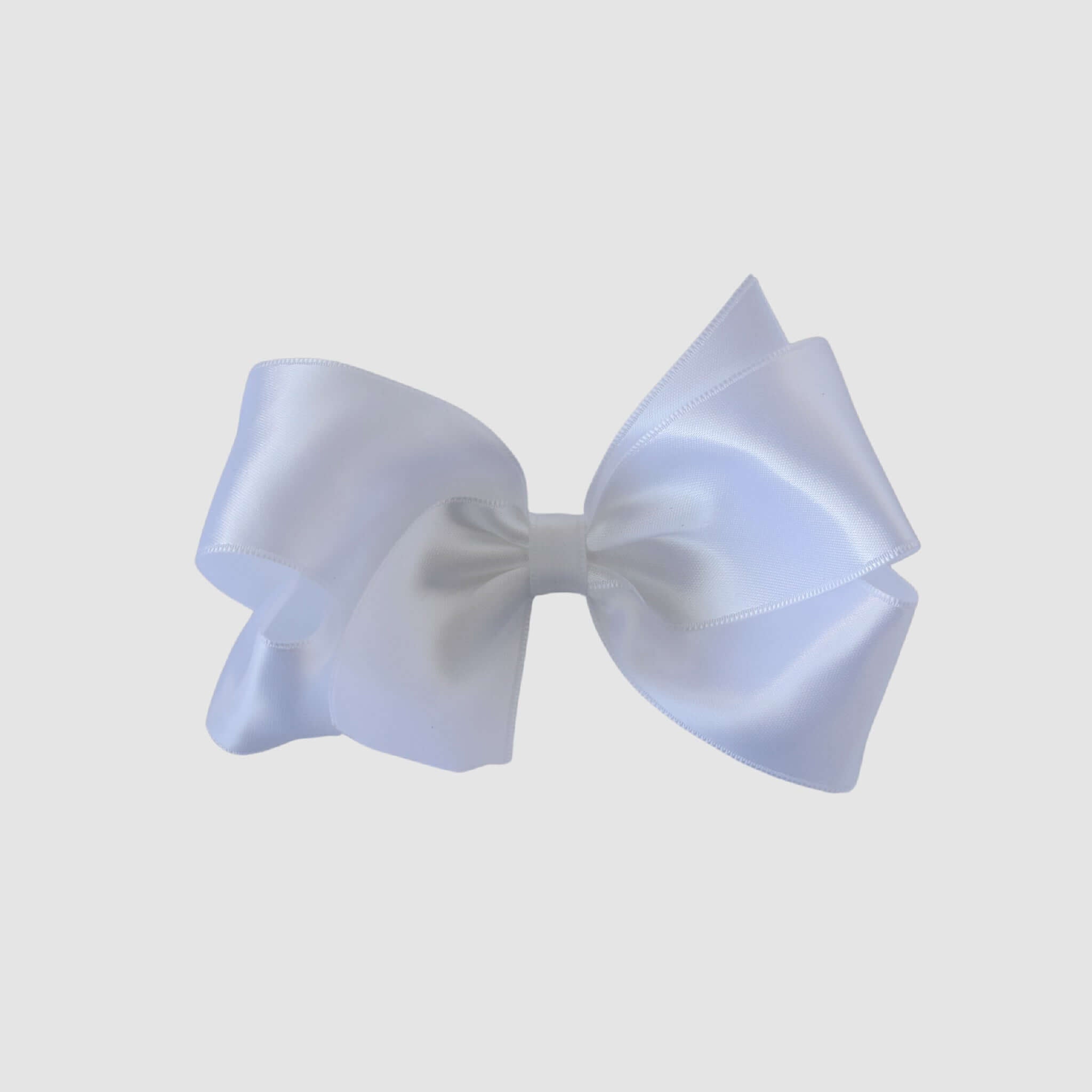 White 4 inch Satin Penelope Bow Clip | Headband