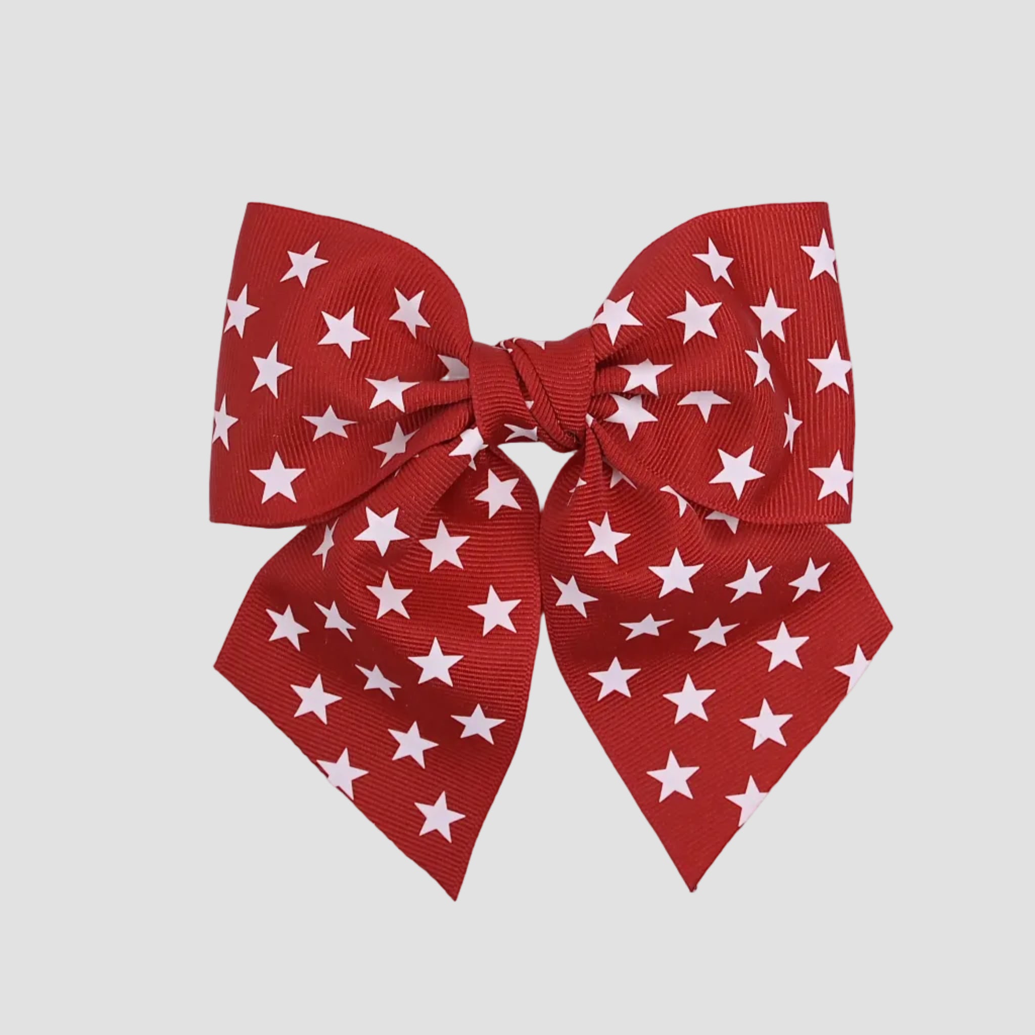 5 inch sailor bow in red bow with white star on a white background