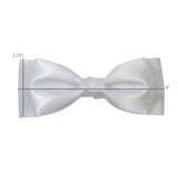 Ava satin bow measurements on a white background