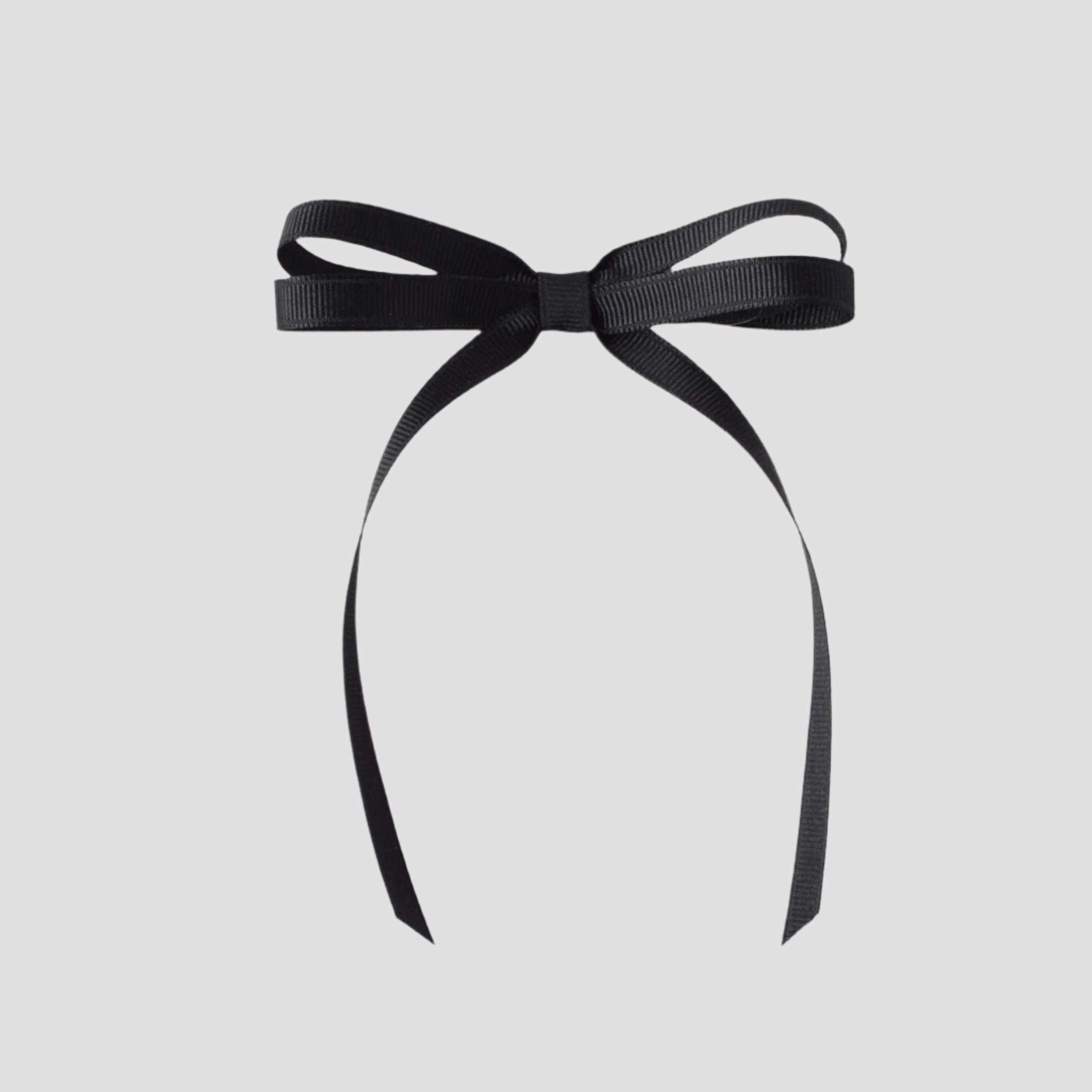 Olivia Mini Grosgrain Bow in black on a white background