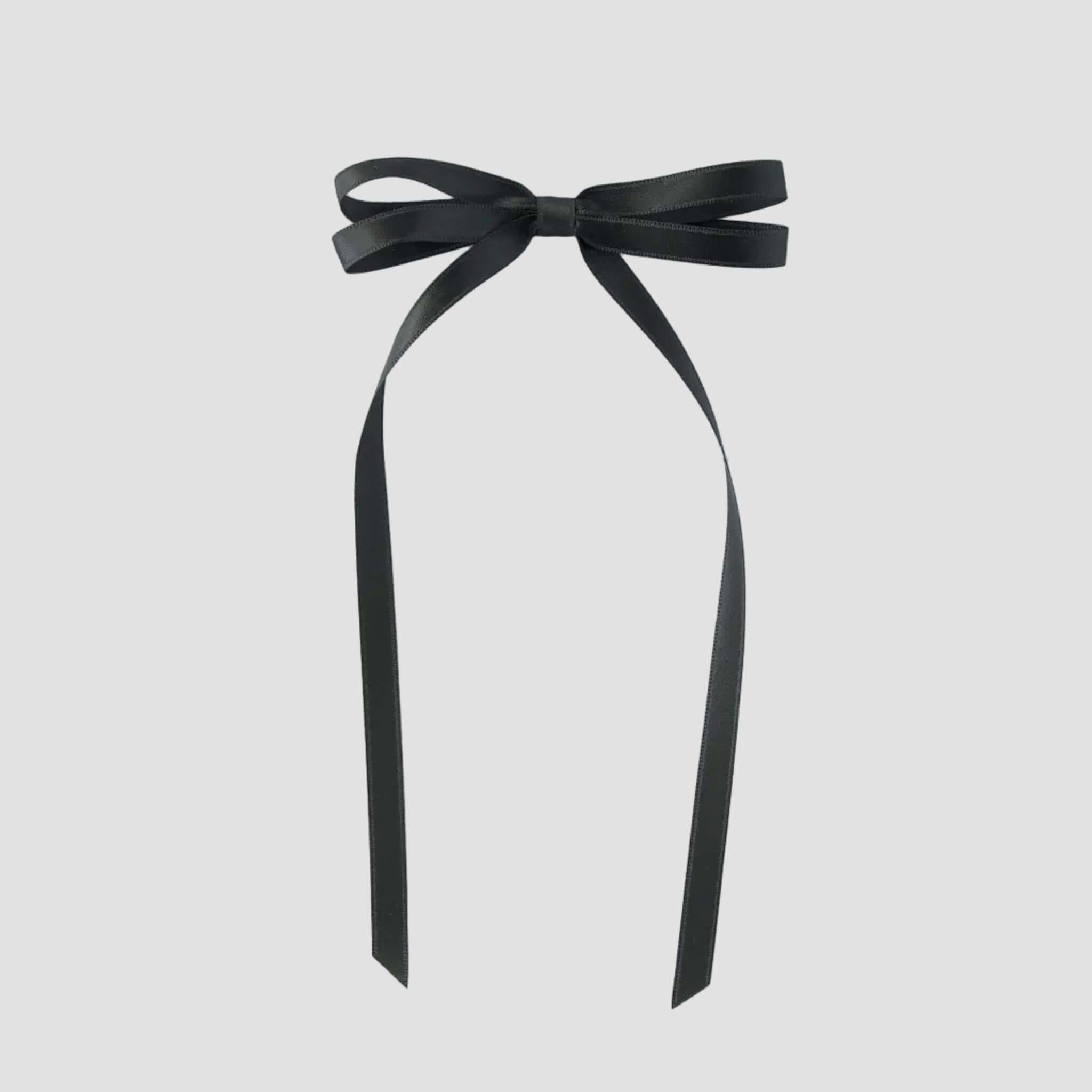 Olivia satin bow in black
