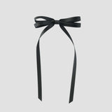 Olivia satin bow in black
